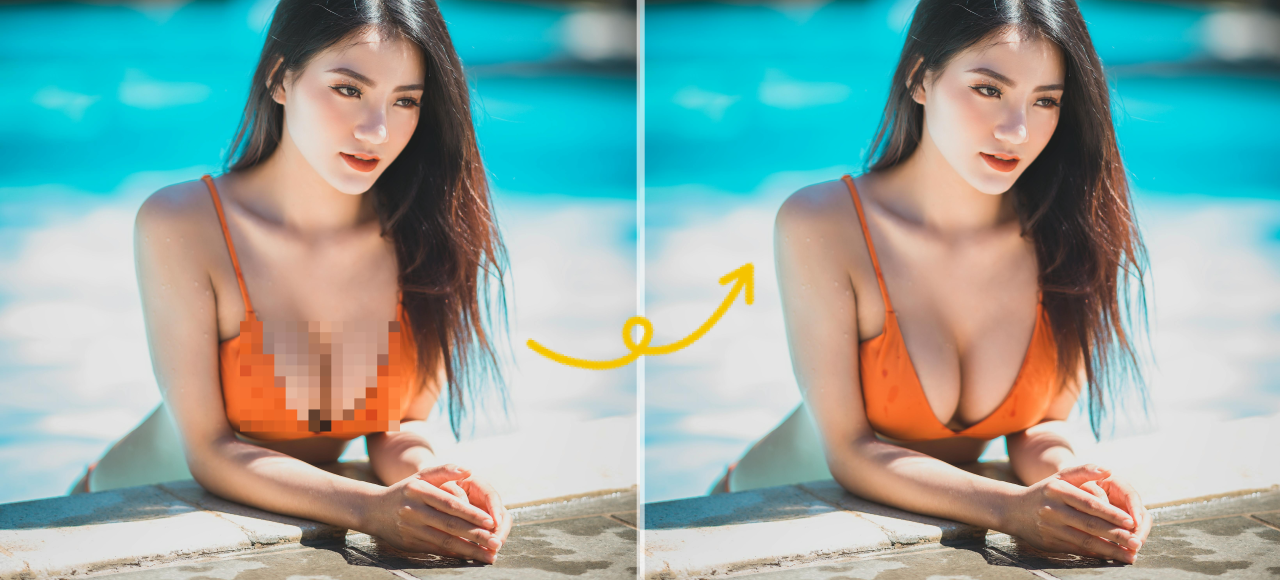 One Click to Remove Censorship from Images