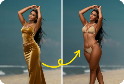 clean seamless outfit removal