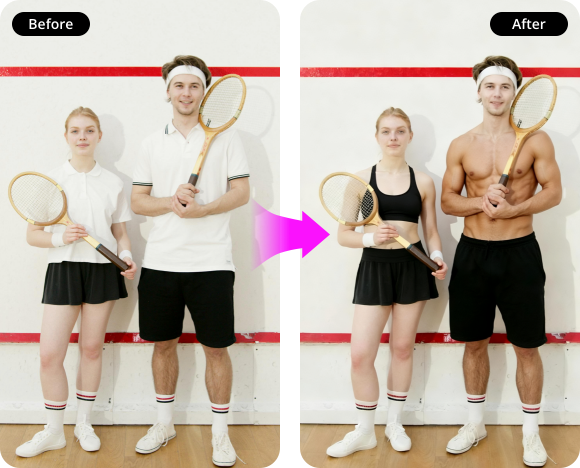 AI Muscle Filter for Couples: Match Your Fitness Look