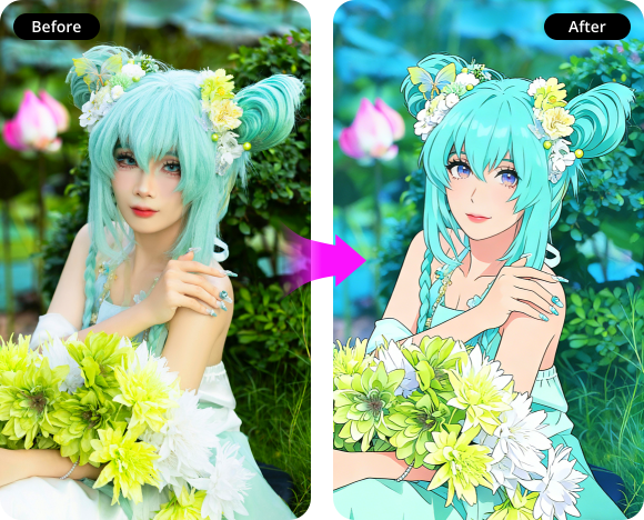 transform your selfies with anime