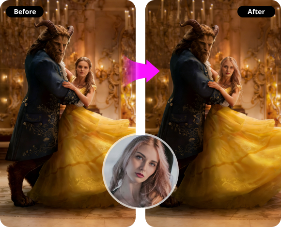 beauty and the beast face swap